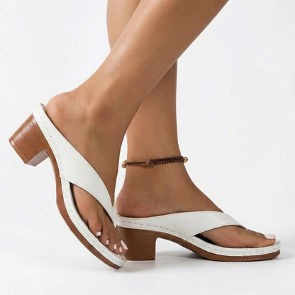 Stylish Block Heel Sandals - Vegan Leather Cross-Over Design with Non-Slip Sole 2