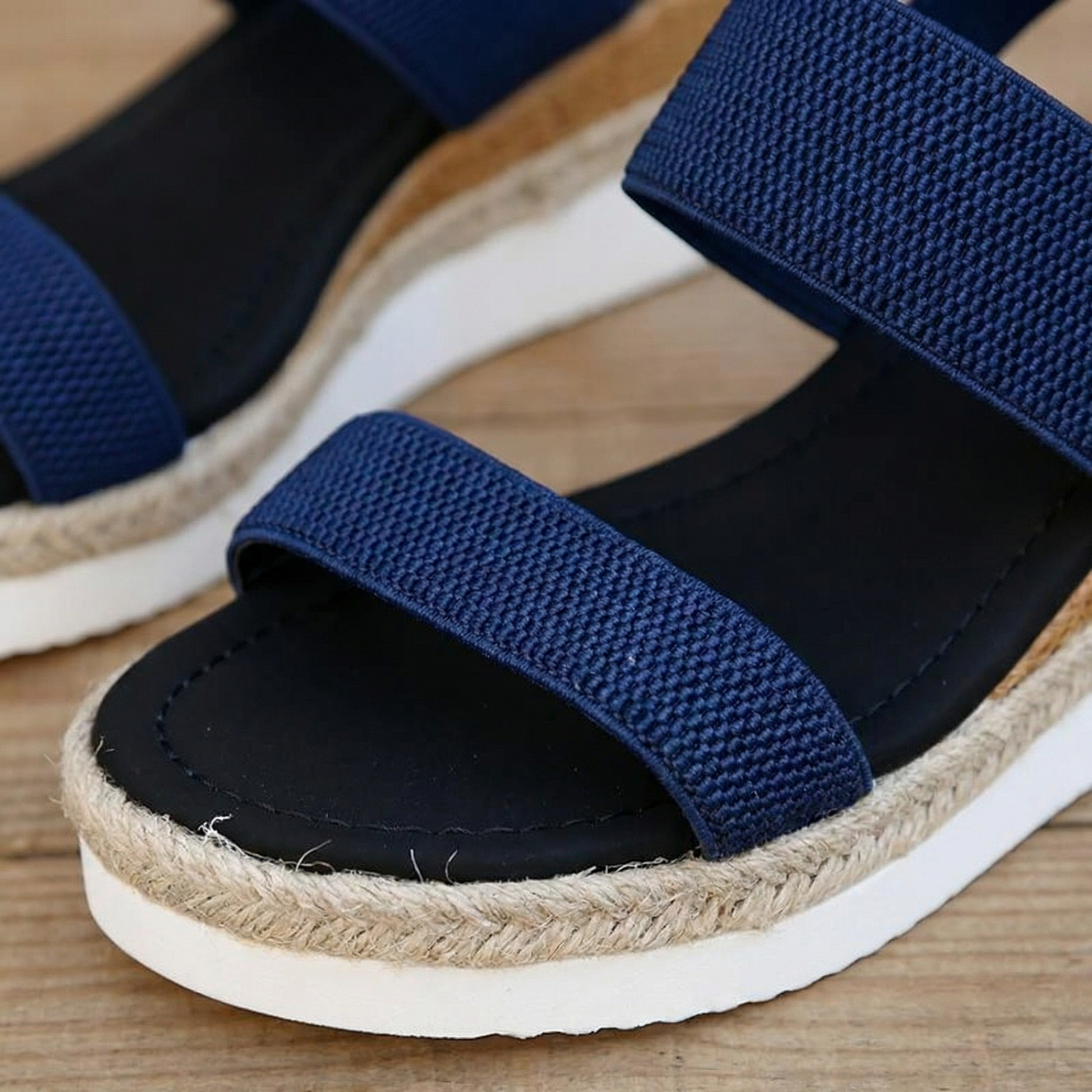 Stylish Espadrille Wedge Sandals with Adjustable Ankle Strap & Platform Sole 3