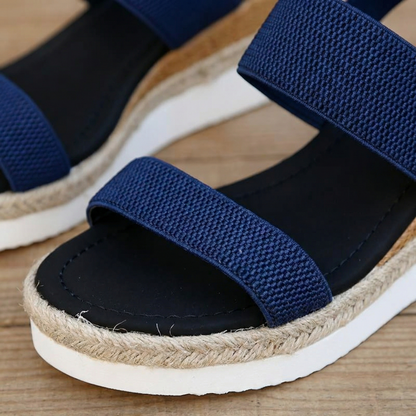 Stylish Espadrille Wedge Sandals with Adjustable Ankle Strap & Platform Sole 3