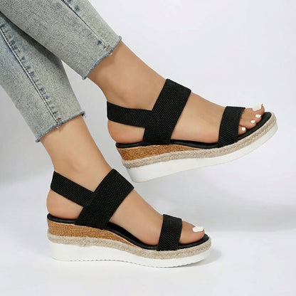 Stylish Espadrille Wedge Sandals with Adjustable Ankle Strap & Platform Sole 4