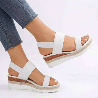 Stylish Espadrille Wedge Sandals with Adjustable Ankle Strap & Platform Sole 5