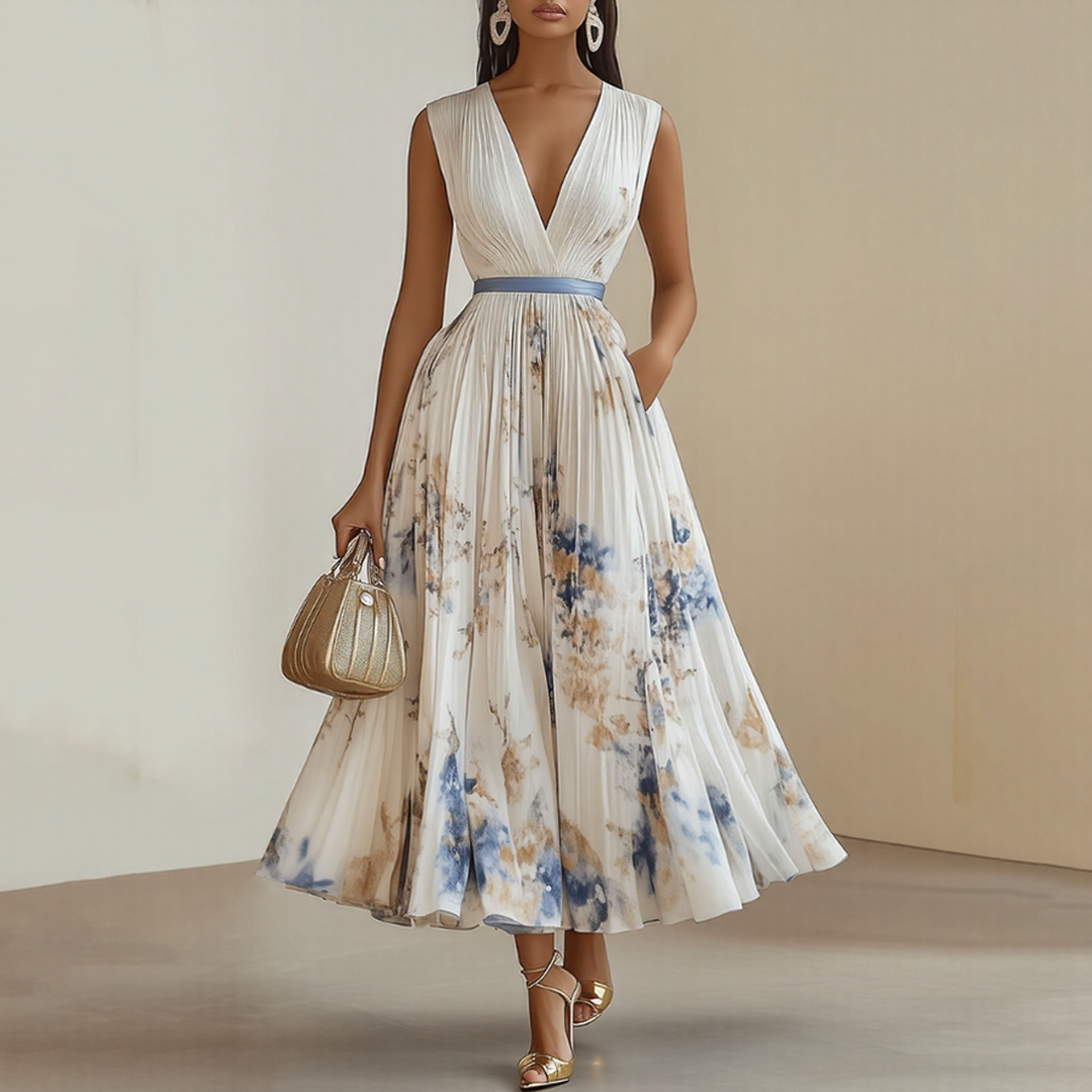 Graceful Pleated Maxi Dress