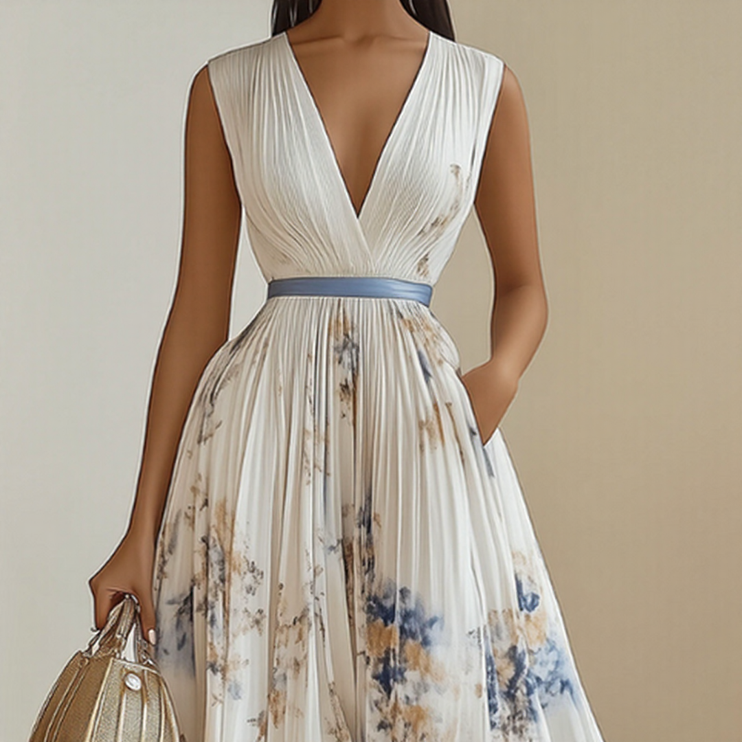 Graceful Pleated Maxi Dress