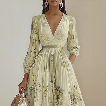 Graceful Pleated Maxi Dress
