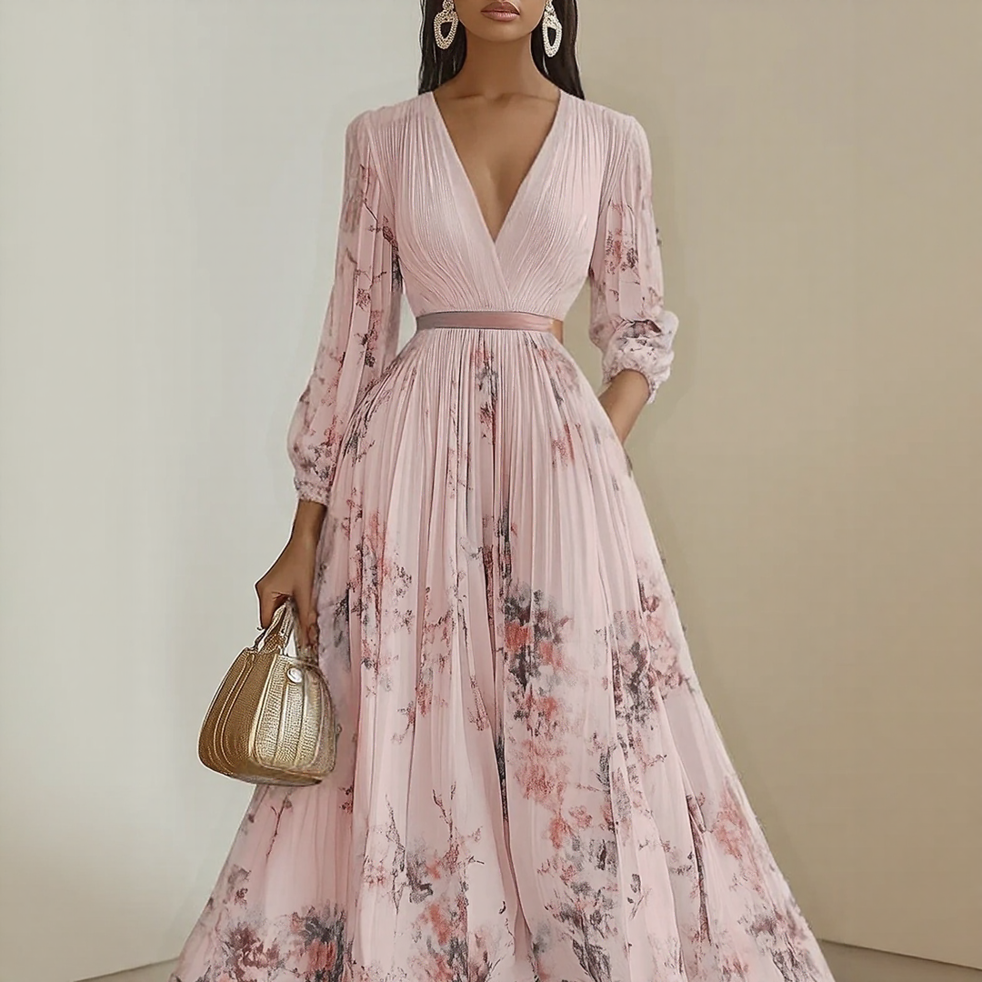 Graceful Pleated Maxi Dress
