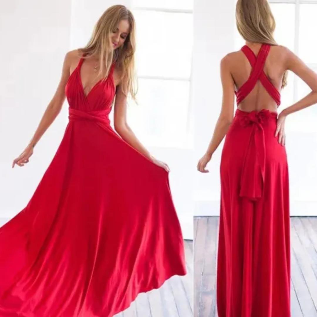 Airy Chiffon Wrap Maxi Dress