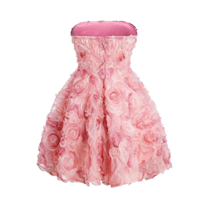 Luxe Organza Rosette Evening Dress