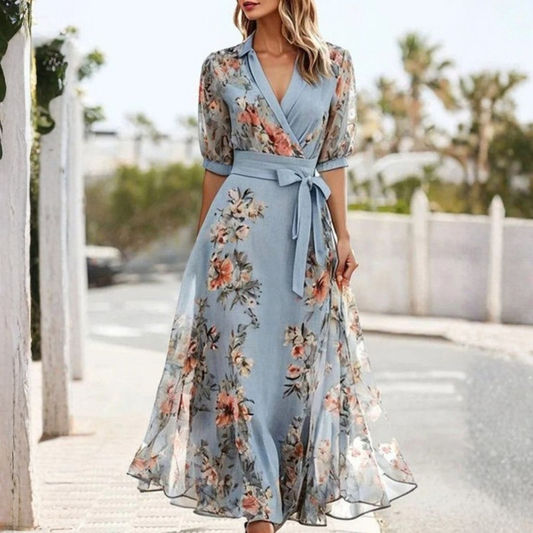 Floral Chiffon Midi Dress