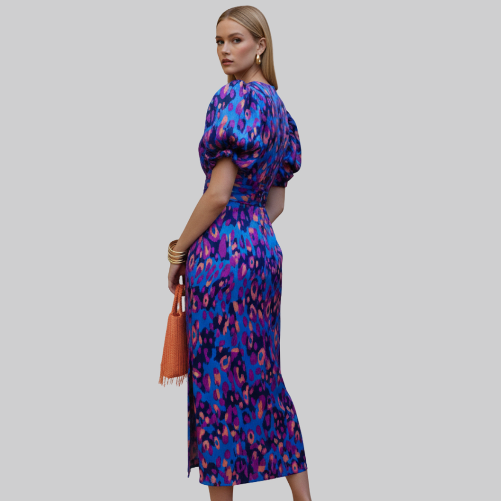 Chic Abstract Print Midi Dress