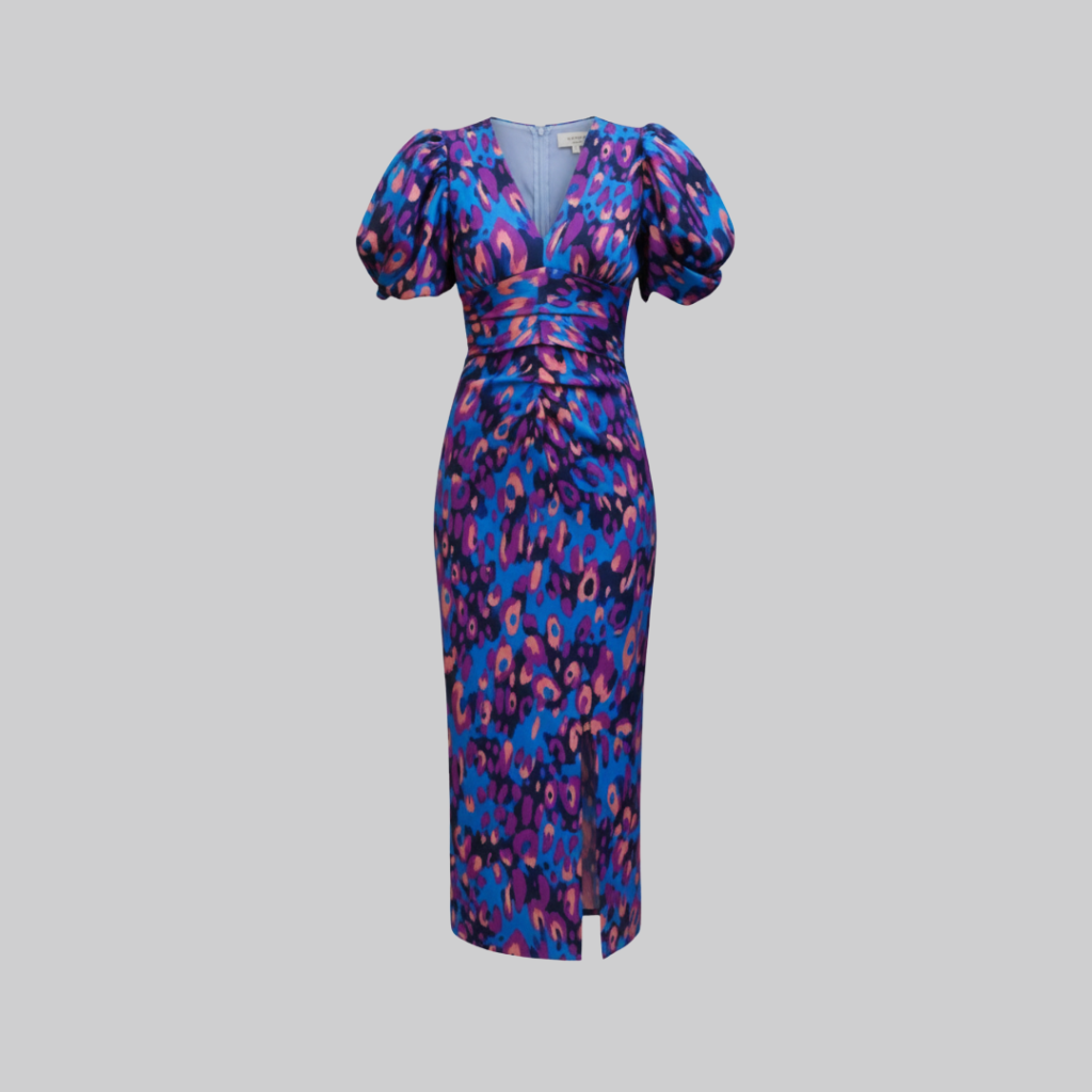 Chic Abstract Print Midi Dress