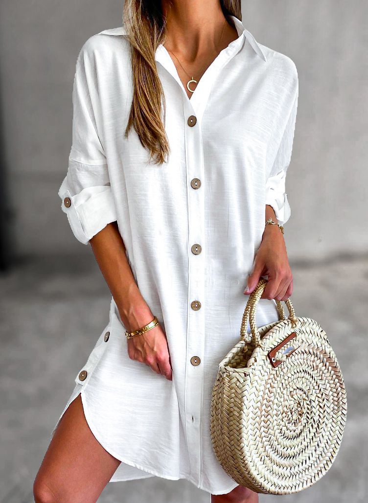 Versatile Button-Up Shirt Dress for Effortless Style and Comfort 2
