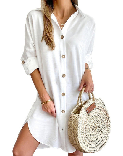 Versatile Button-Up Shirt Dress for Effortless Style and Comfort 3