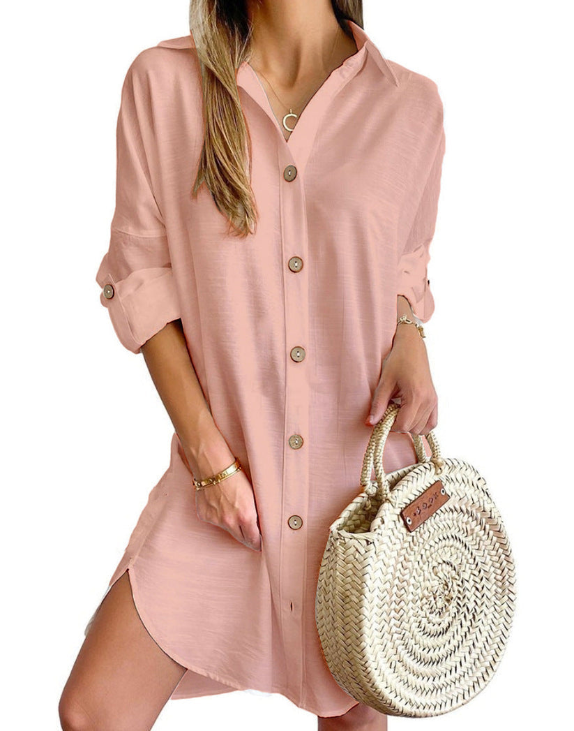 Versatile Button-Up Shirt Dress for Effortless Style and Comfort 4