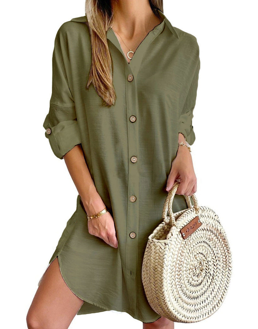 Versatile Button-Up Shirt Dress for Effortless Style and Comfort 5