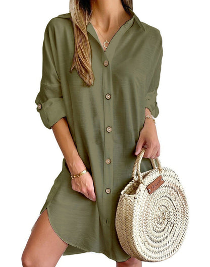 Versatile Button-Up Shirt Dress for Effortless Style and Comfort 5