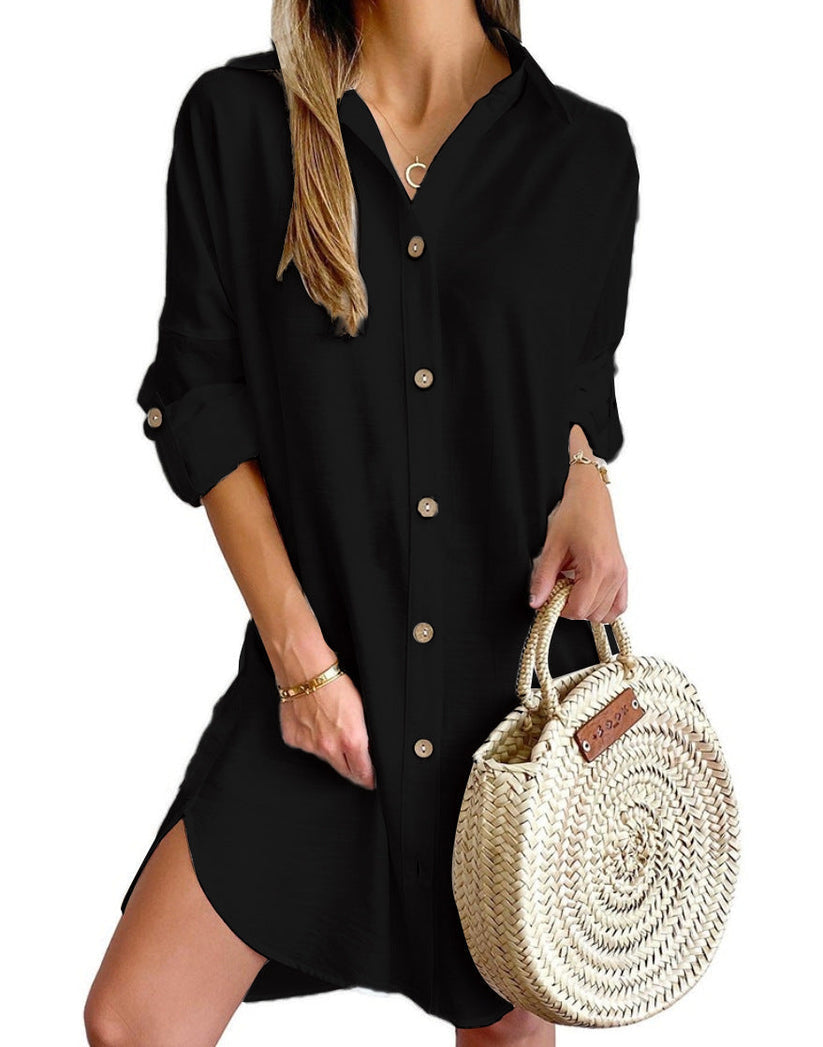Versatile Button-Up Shirt Dress for Effortless Style and Comfort 6