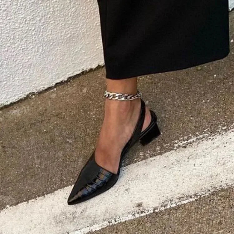 Sleek Slingback Pumps Pointed Toe