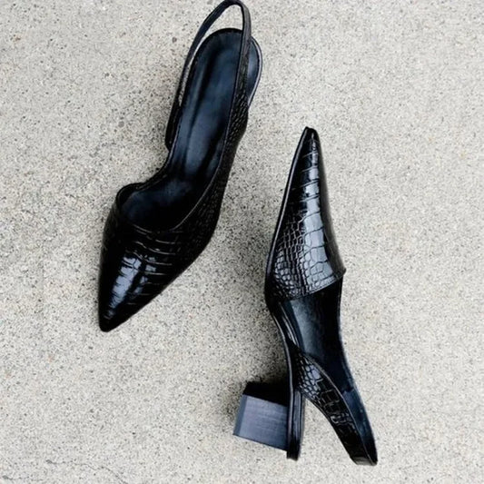 Sleek Slingback Pumps Pointed Toe