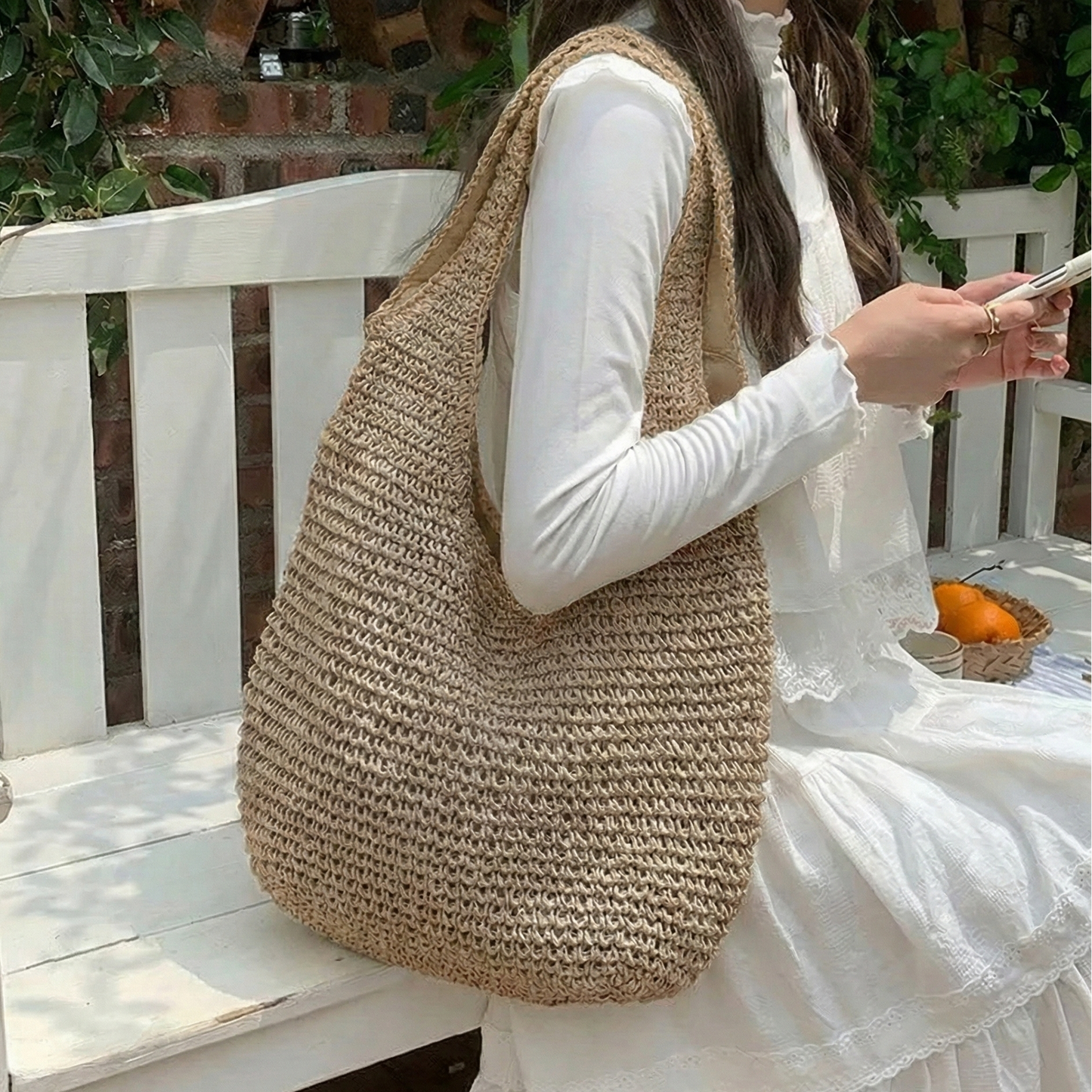 Sunny Straw Tote Bag