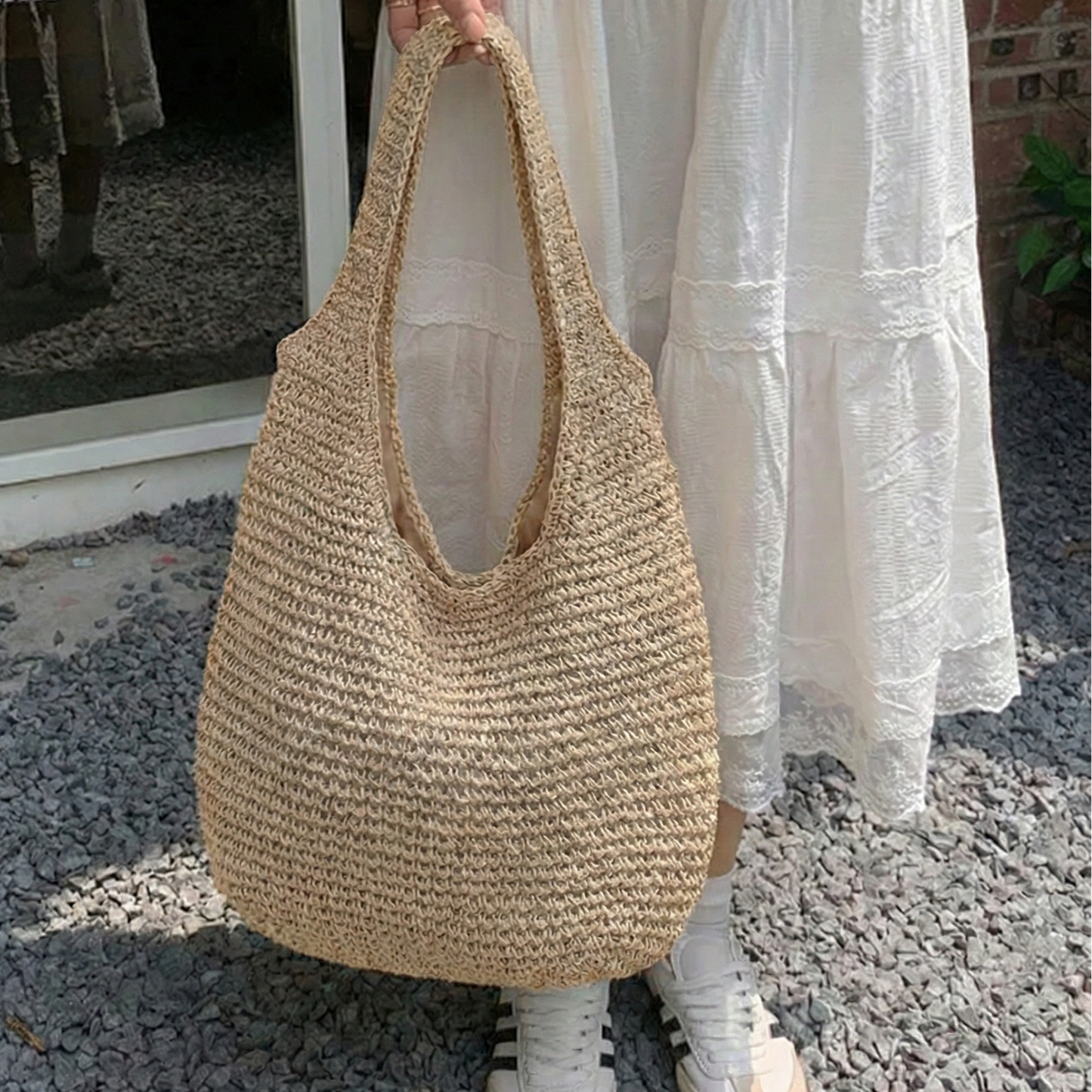 Sunny Straw Tote Bag
