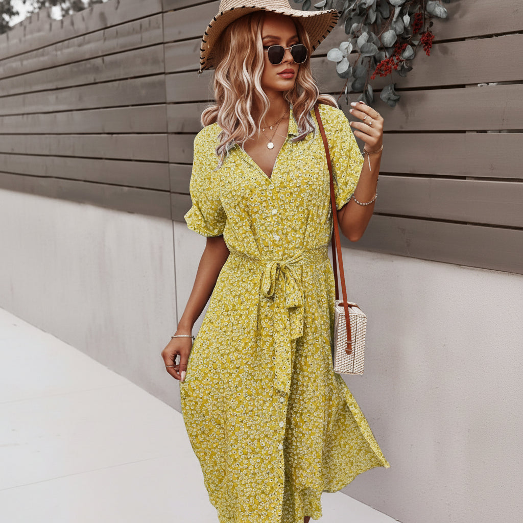 Radiant Floral Midi Dress