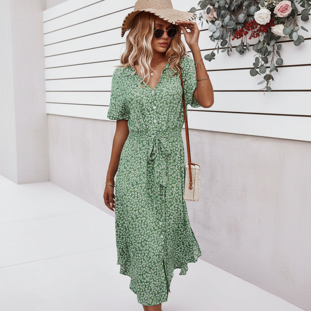 Radiant Floral Midi Dress