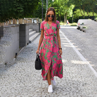 Floral Wrap Maxi Dress