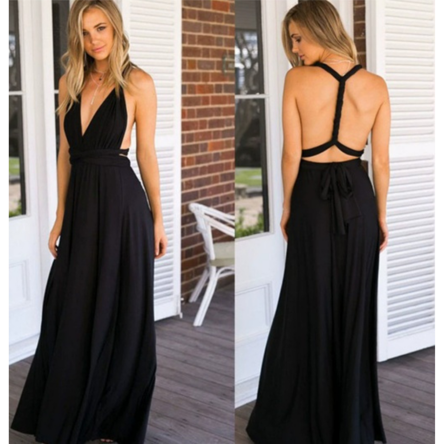 Airy Chiffon Wrap Maxi Dress