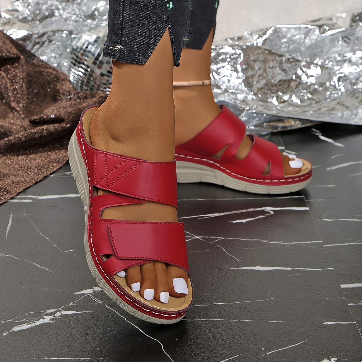 Cushion Wedge Comfort Slides