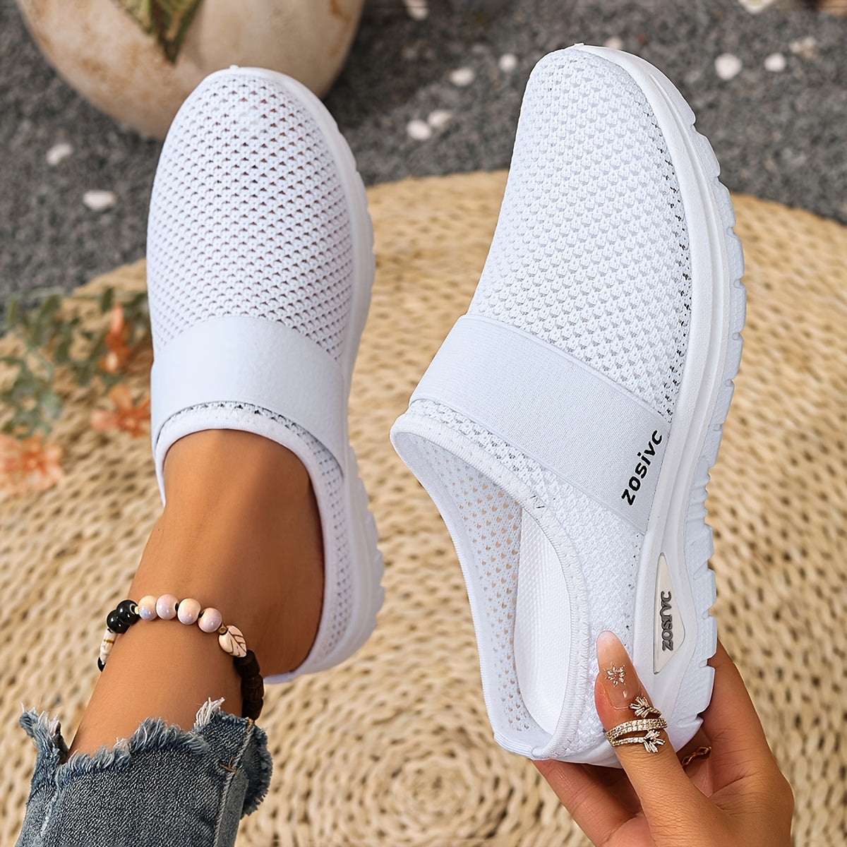 Breathable Strap Slip On Sneakers