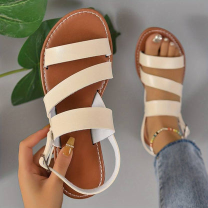 Flat Comfort Sandals with Classic Triple Strap Design
