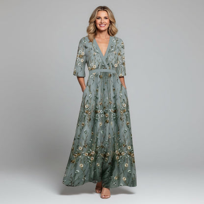 Vivid Floral Maxi Dress