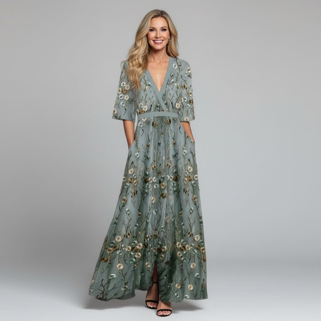 Vivid Floral Maxi Dress