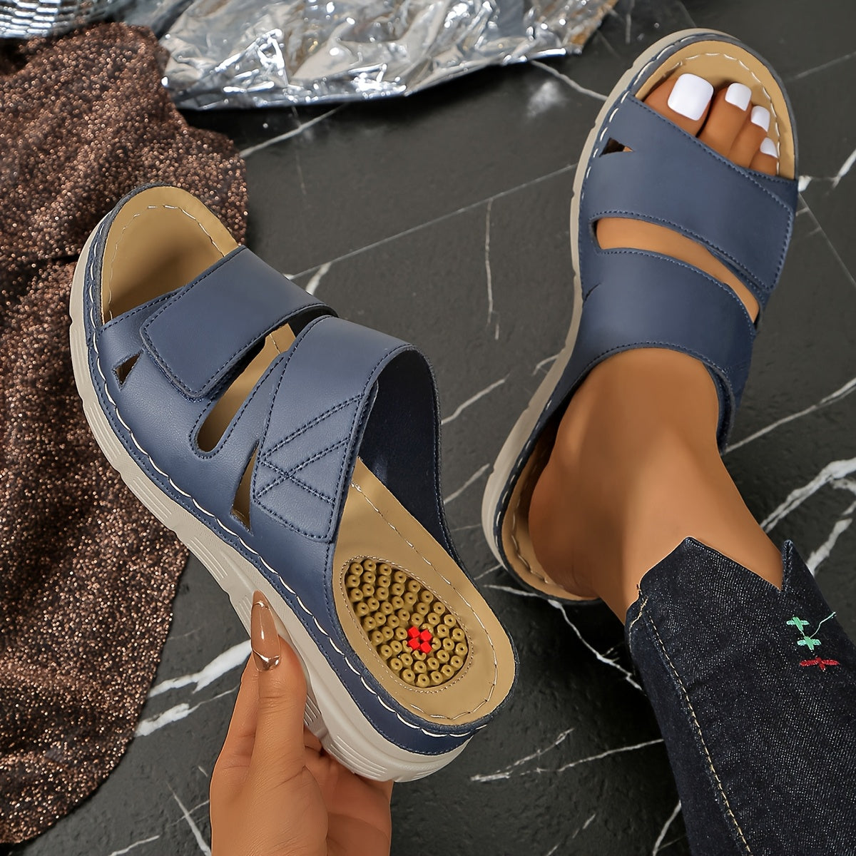 Cushion Wedge Comfort Slides