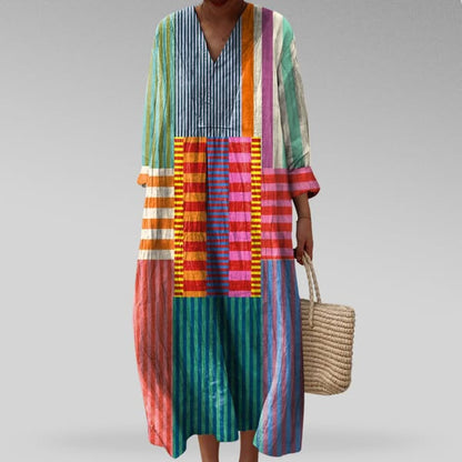 Vibrant Patchwork Maxi Dress