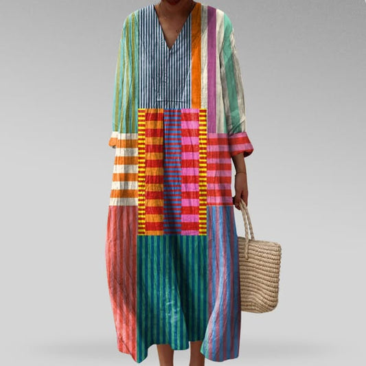 Vibrant Patchwork Maxi Dress