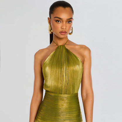 Elegant Long Dress with Flattering Sculpted Design