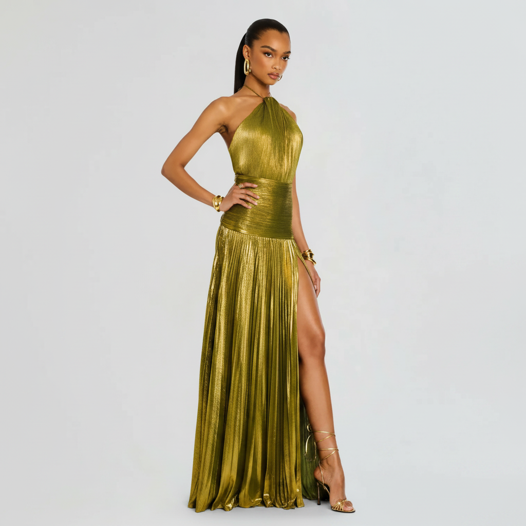 Elegant Long Dress with Flattering Sculpted Design