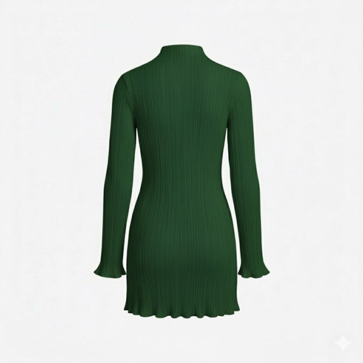 Ribbed Knit High Neck Dress
