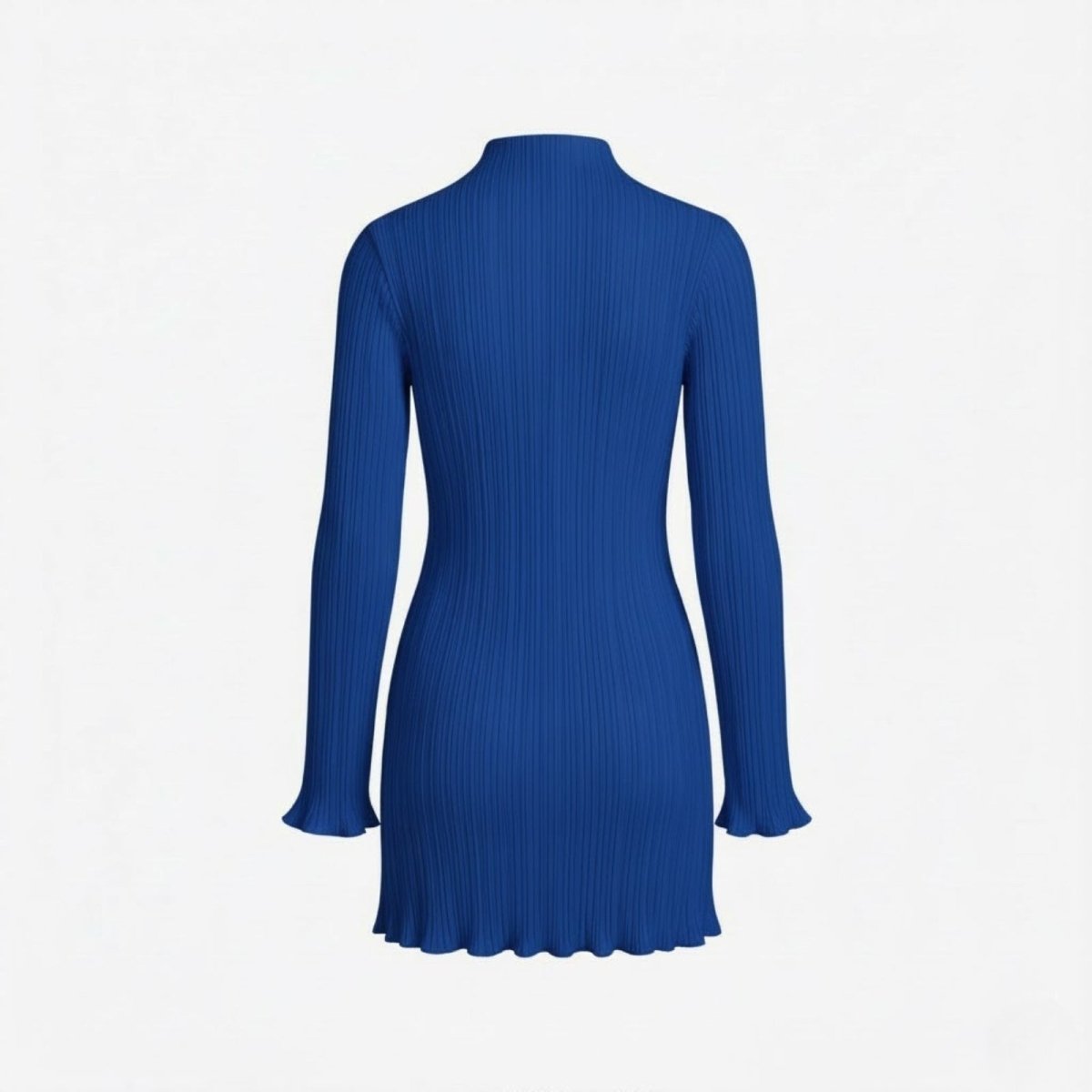 Ribbed Knit High Neck Dress