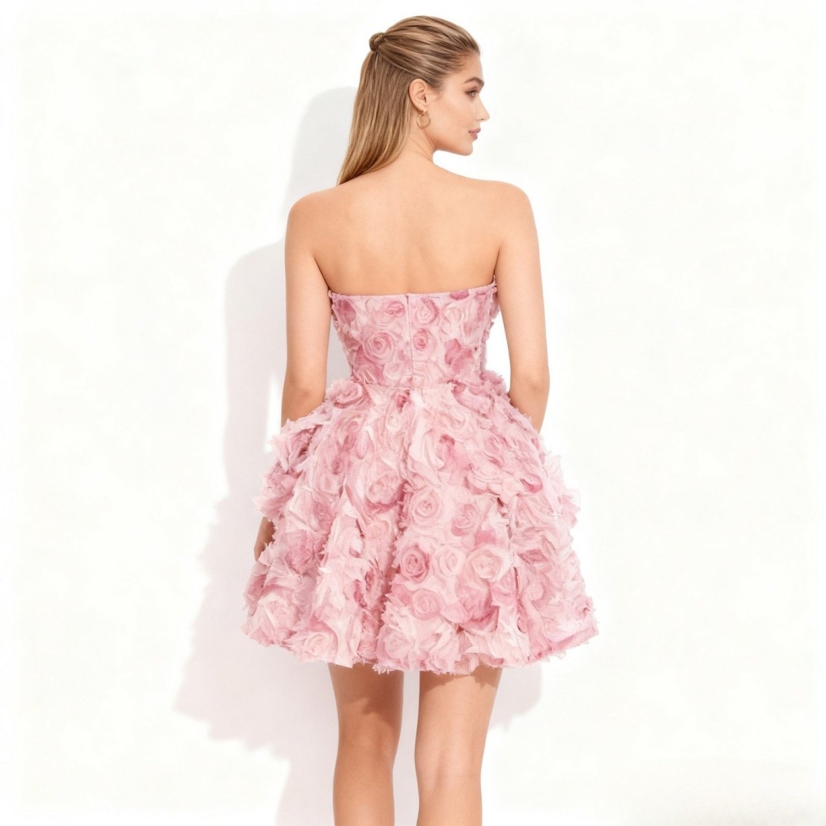 Luxe Organza Rosette Evening Dress