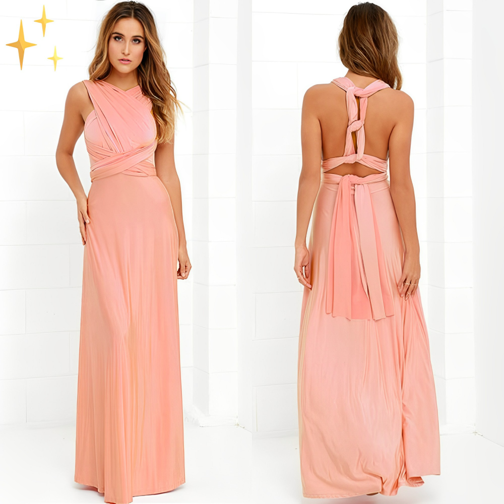 Airy Chiffon Wrap Maxi Dress