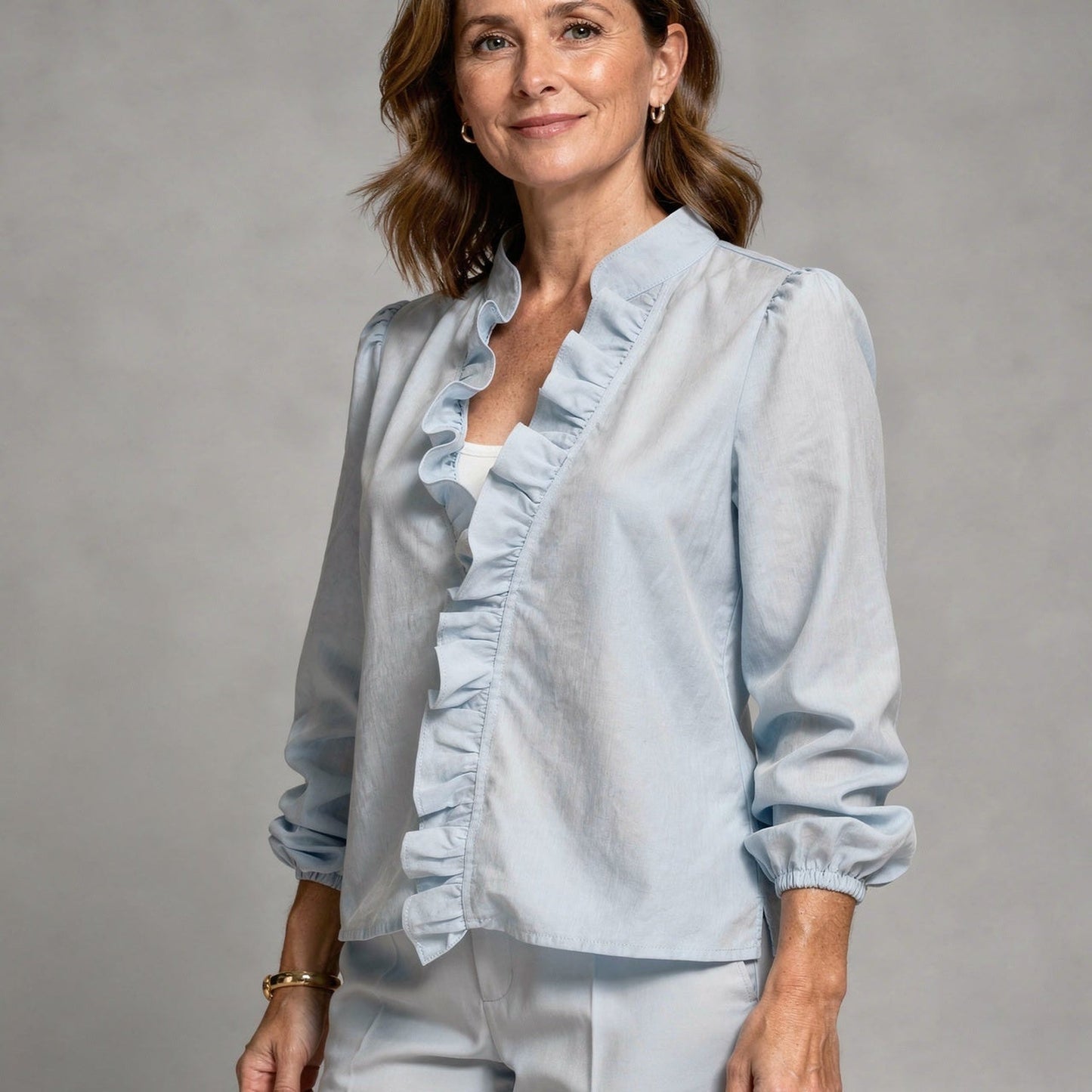 Chic Silk Blouse Vneck