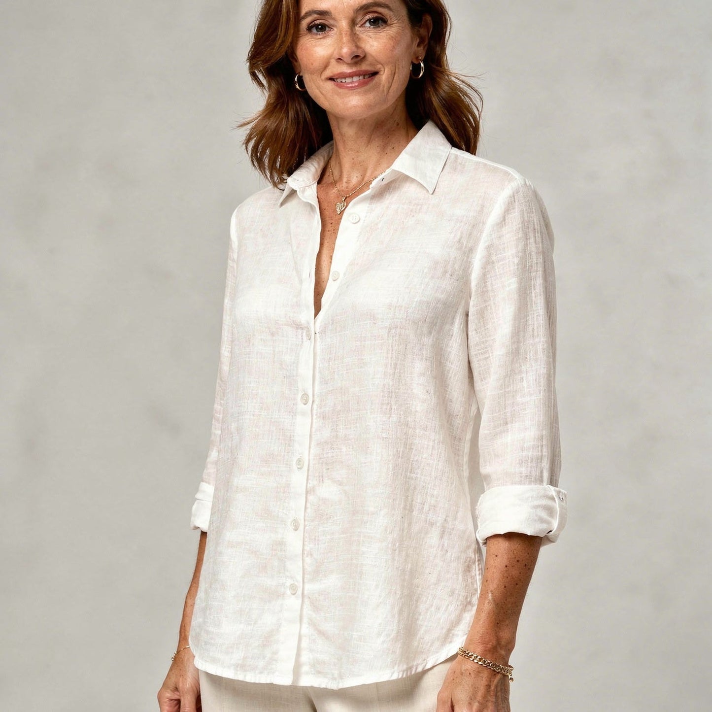 Lightweight Cotton Blend Blouse