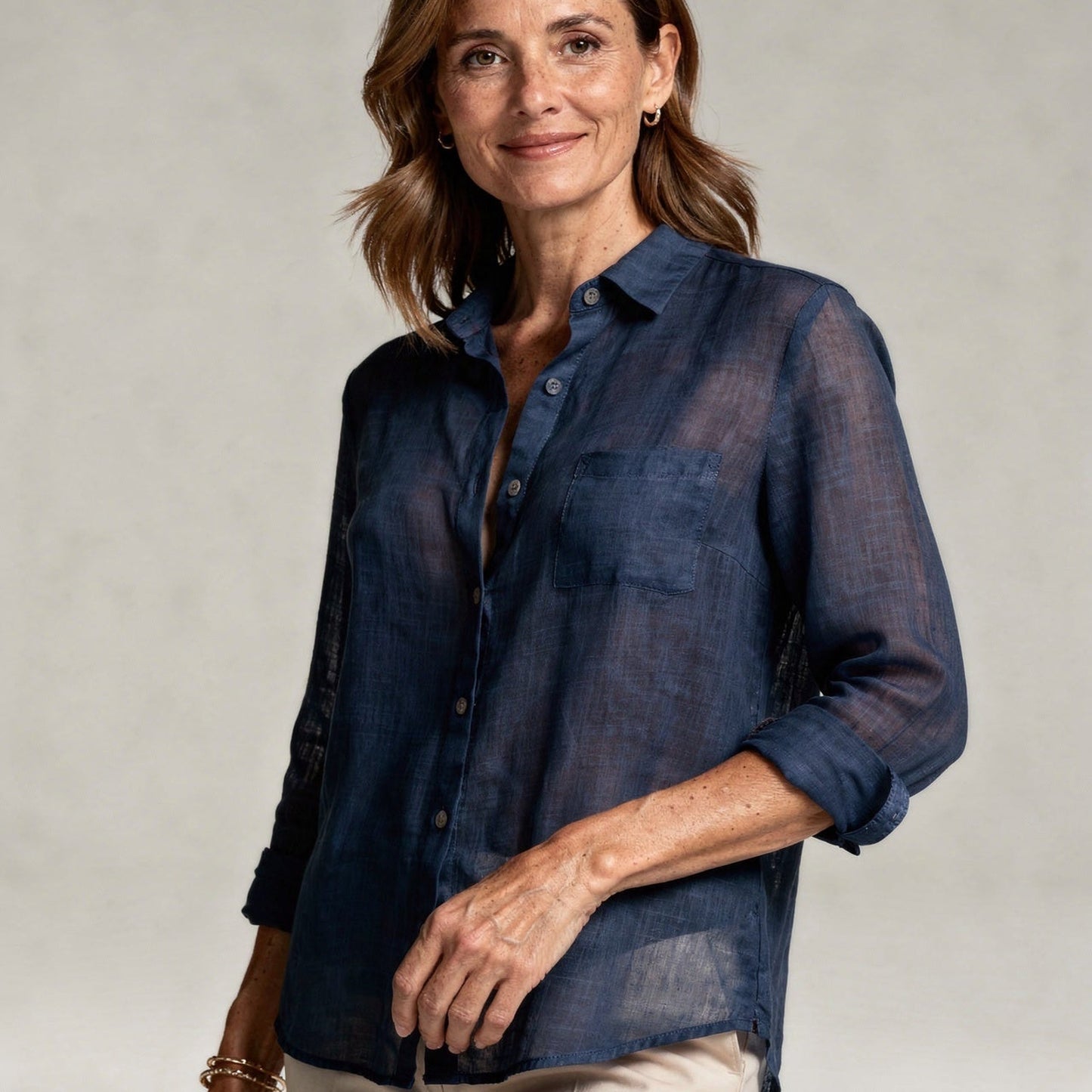 Lightweight Cotton Blend Blouse