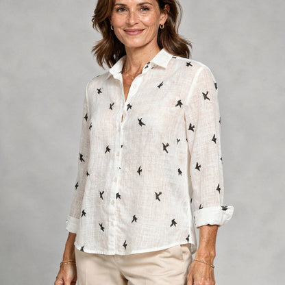 Lightweight Cotton Blend Blouse