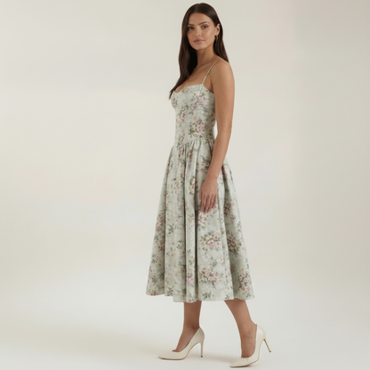 Romantic Dress with Sweetheart Neckline Detail
